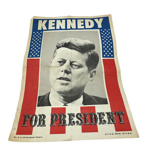 KENNEDY For President 3 of 15 Original Topps Mini Campaign Poster 1972 5 x 7 USA